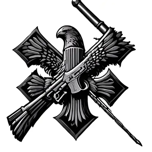 us army battlefield cross intertwined tattoo design idea