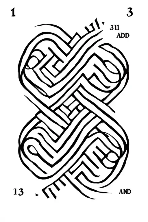 a infinity add 13 on the right side lines middle and vice versa add 31 to the other one tattoo design idea