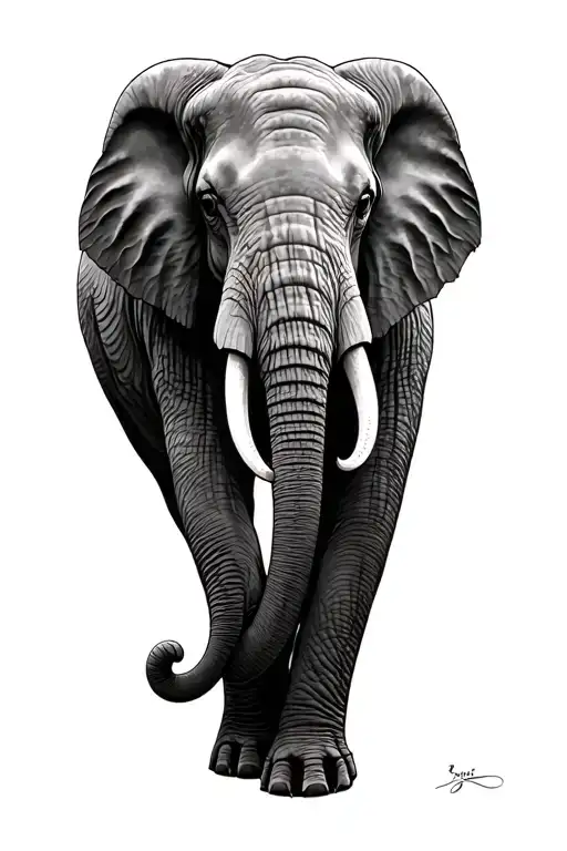 elephant jungle tattoo design idea