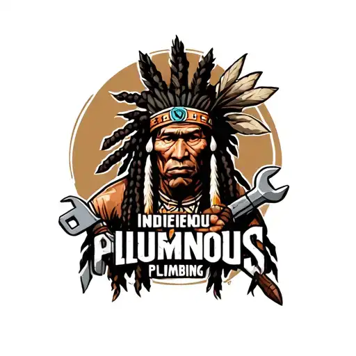 "Indigenous Plumbing " "Indigenous Plumbing " "Indigenous Plumbing " dread lock Native American holding a wrench tattoo design idea