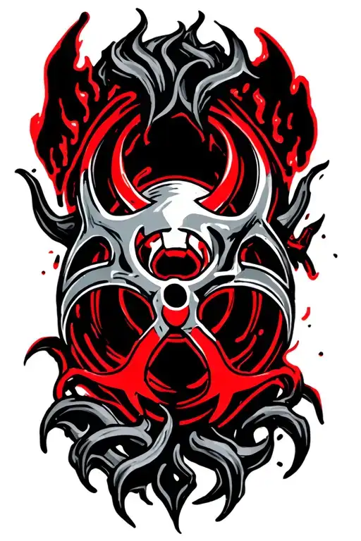 biohazard symbol tattoo design idea