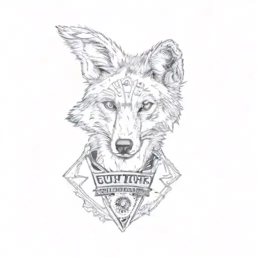 a coyote holding a mugshot tattoo design idea