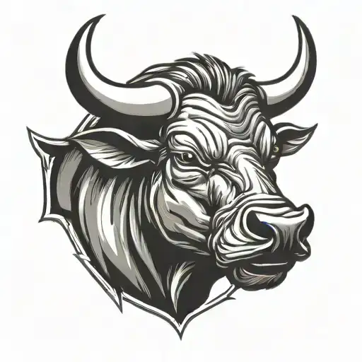 football and bull head tattoo design idea
