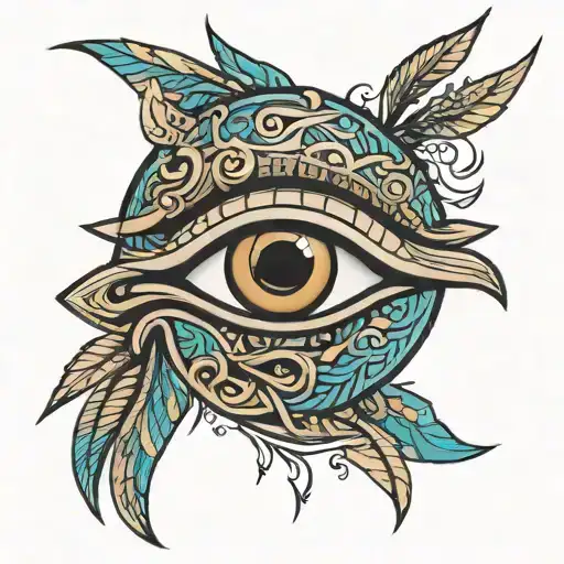 Horus eye, ma'at, anhk tattoo design idea