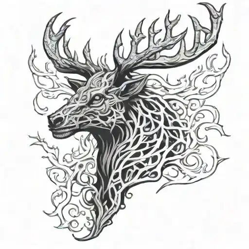 Wendigo half sleeve tattoo design idea