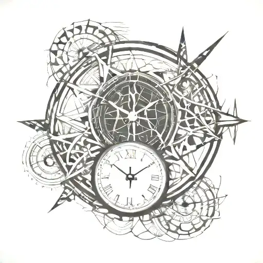 trust the process written in clock tattoo design idea