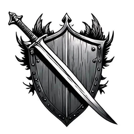 St Michael Sword And Shield tattoo design idea