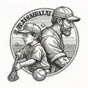 father and son baseball tattoo design idea
