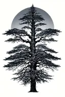 VII-XV-MCMXC on top lighting tree tattoo design idea