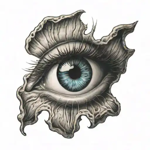 worm coming out of a eye ball tattoo design idea