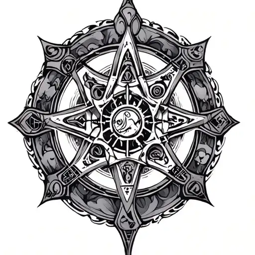 Tattoo inspired by lament configuration and 13 Ghosts symbols tattoo design idea