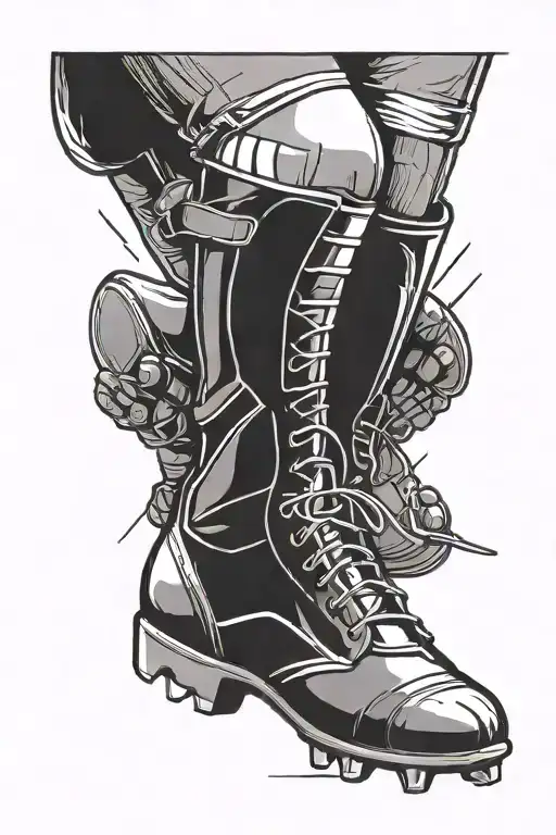 simplistic rugby boots tattoo design idea