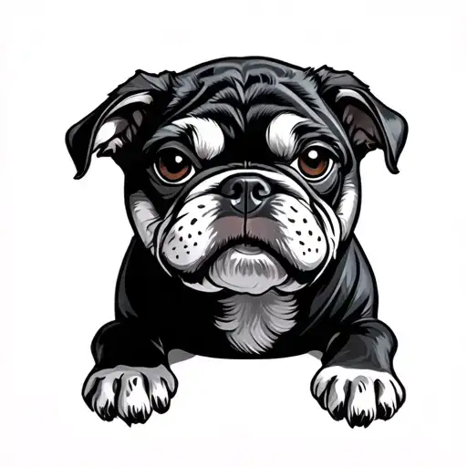 Letter Pepe Dog Wearing tattoo design idea