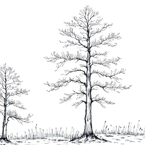 Aspen trees sillhouette tattoo design idea