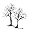 Aspen trees sillhouette tattoo design idea