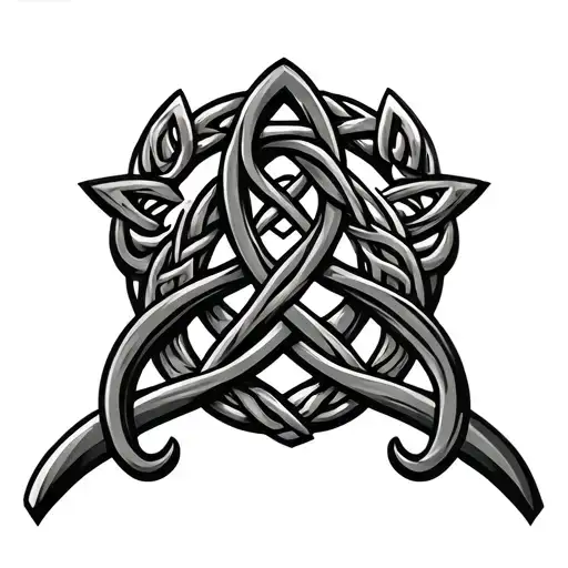 us army pathfinder logo with celtic trinity knot tattoo design idea