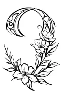 Maori Blumen Mond tattoo design idea