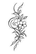 Maori Blumen Mond tattoo design idea