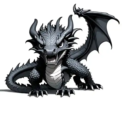 Baby Dragon angry tattoo design idea