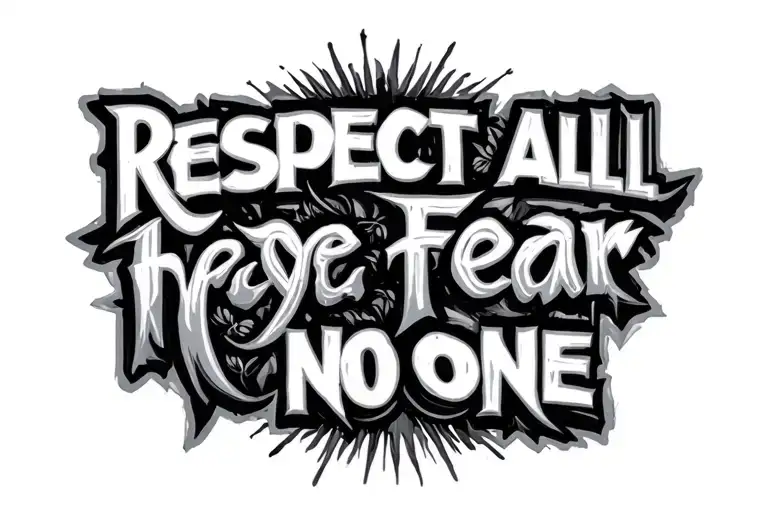 "Respect all fear no one" respect all fear no one  tattoo design idea