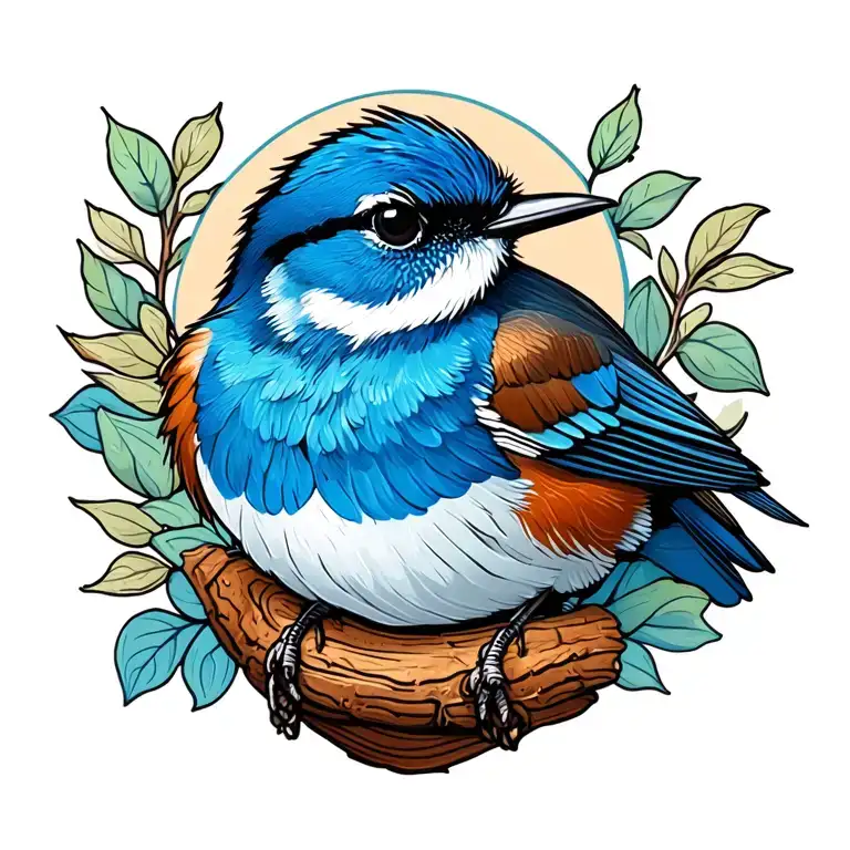 Blue Wren tattoo design idea