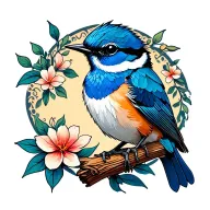 Blue Wren tattoo design idea