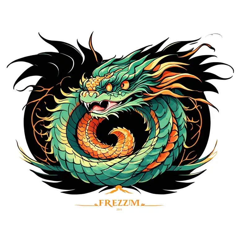 feathered serpent tattoo design idea