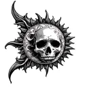 Gothic Sun tattoo design idea