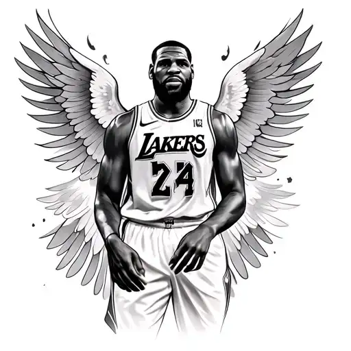 lebron james in heaven gates tattoo design idea
