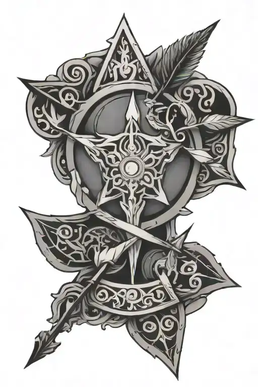 karma, karna & arrow minimalist tattoo design tattoo design idea