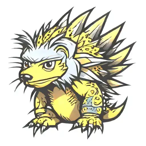 sharp as a porcupine tattoo design idea