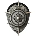 True North compass tattoo design idea