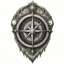 True North compass tattoo design idea