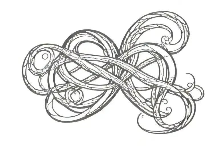 heart infinity symbol intertwined representing the client's with eja tattoo design idea