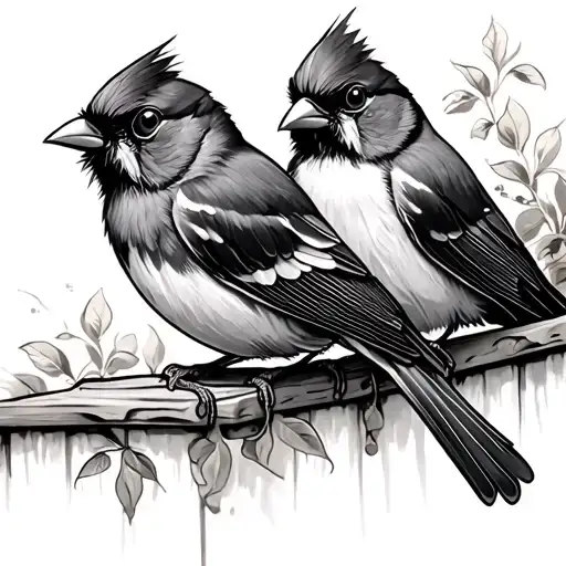 three little birds on a doorstep tattoo design idea
