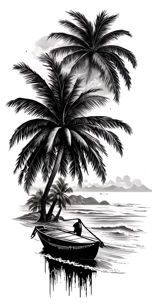 beach Christian vibes tattoo design idea