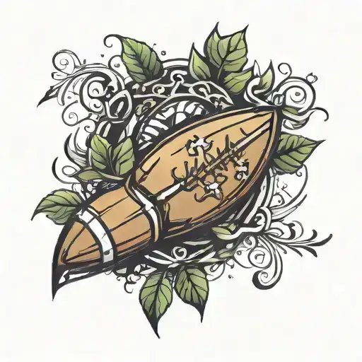 Football, Gambling, Winning. Luck leaf tattoo design idea