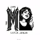 Mia 2016 and Luca 2012 as a tattoo only the lettering tattoo design idea