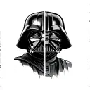 half Darth Vader half Luke Skywalker facing Darth Vader tattoo design idea