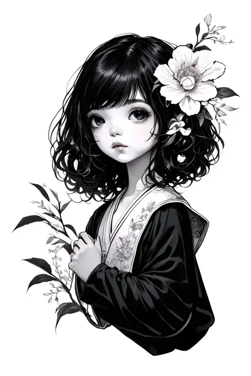 an inner child reference - preferably with a touch of Japanese influence tattoo design idea