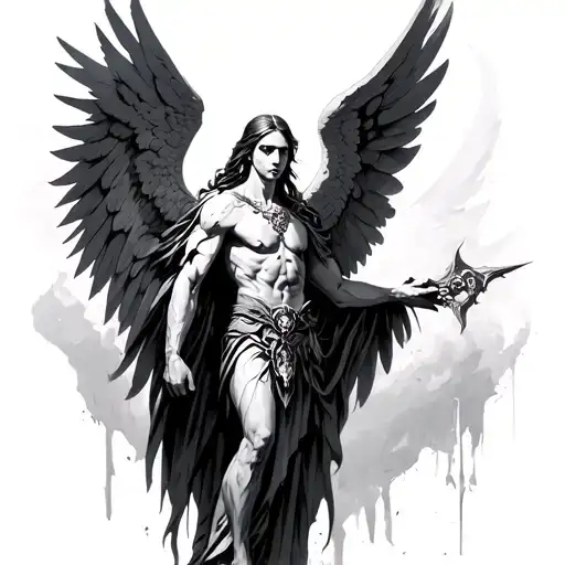 Archangel Azrael tattoo design idea