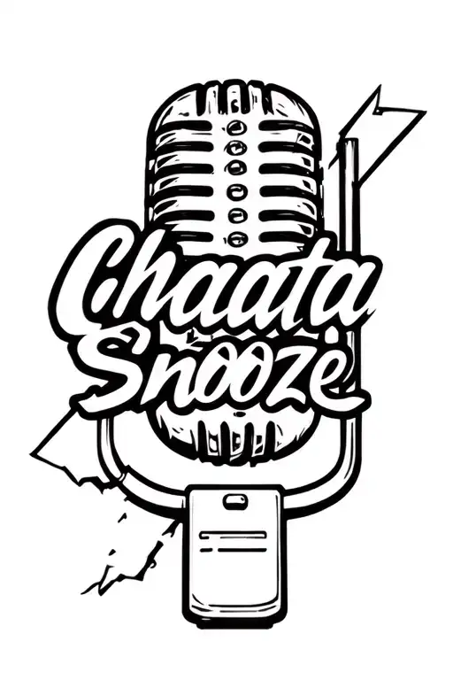 "ChattaSnoozie" Old-School Microphone cracking thru tattoo design idea