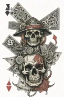tribal, cards, risk, rich tattoo design idea