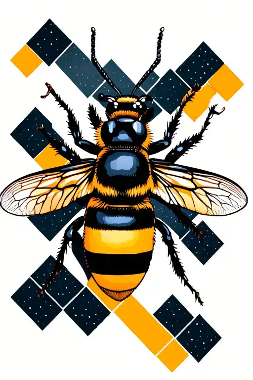 bee honeycomb pattern incorporating elements tattoo design idea
