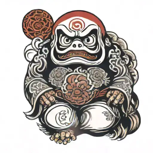Daruma doll tattoo design idea