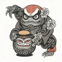 Daruma doll tattoo design idea
