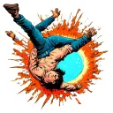 man falling into portal tattoo design idea