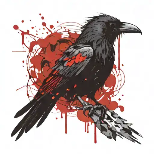 I want a tattoo in a gothic/cybersilogism style of a crow  tattoo design idea