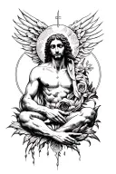 creation of Adam tattoo design idea