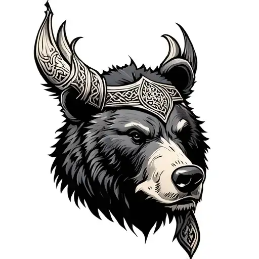 viking celtic bear tattoo design idea